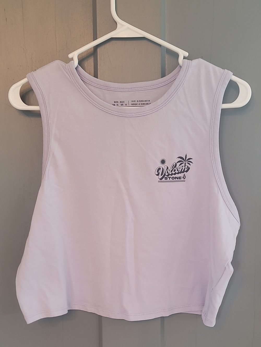 Volcom Lilac Cropped Tank with Chest Logo